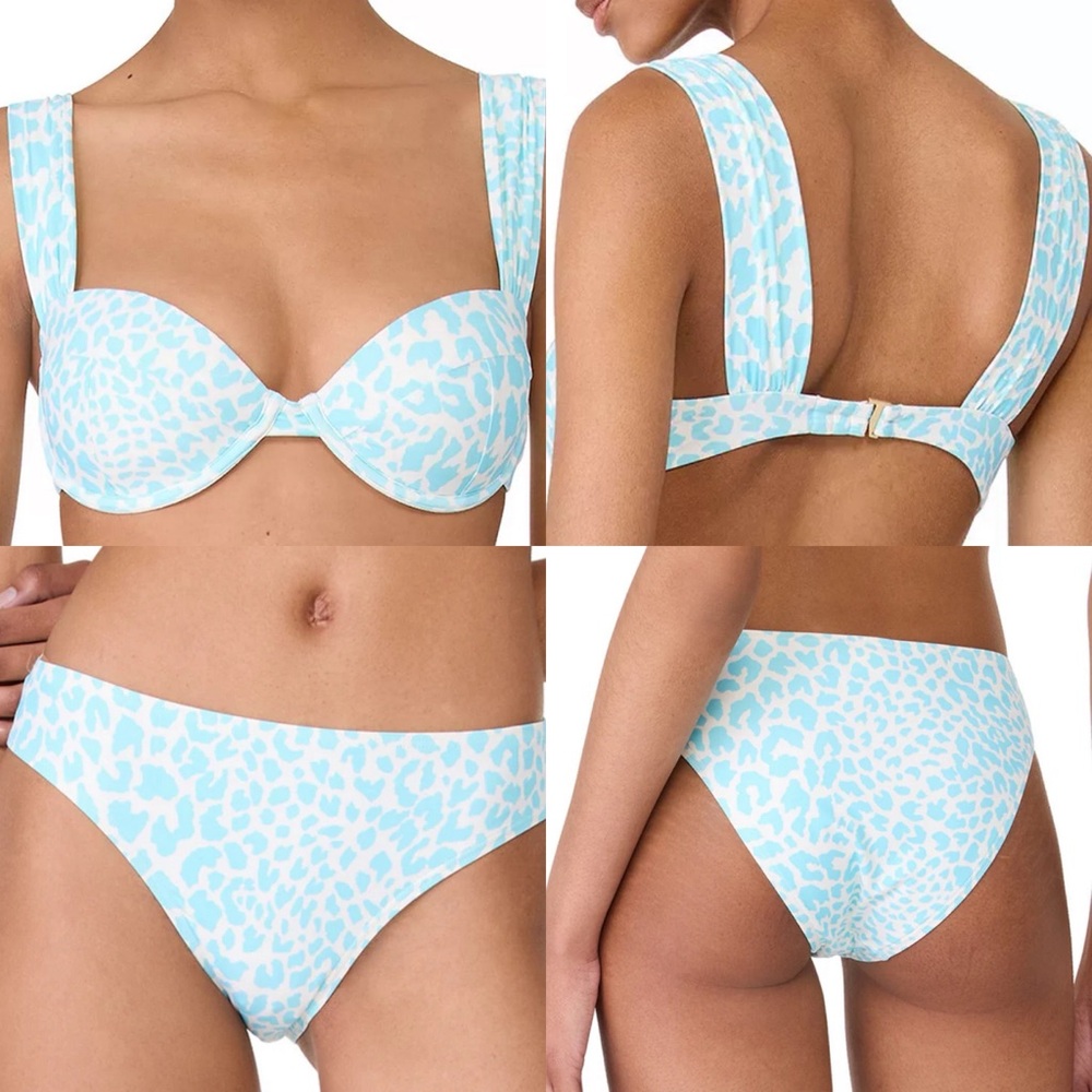 Kate Spade Seaflower Leopard Print Bikini Set NWT